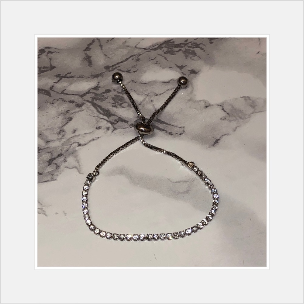 CLEARANCE Swarovski Crystal Silver Tennis Bracelet